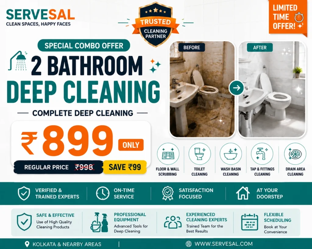 2 Bathrooms Deep Cleaning Pack by Servesal